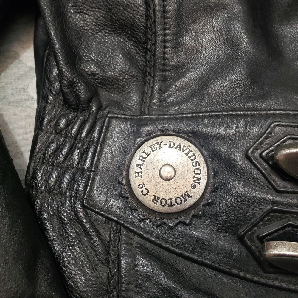 Harley-Davidson Black Leather Biker Jacket - Picture 5 of 15